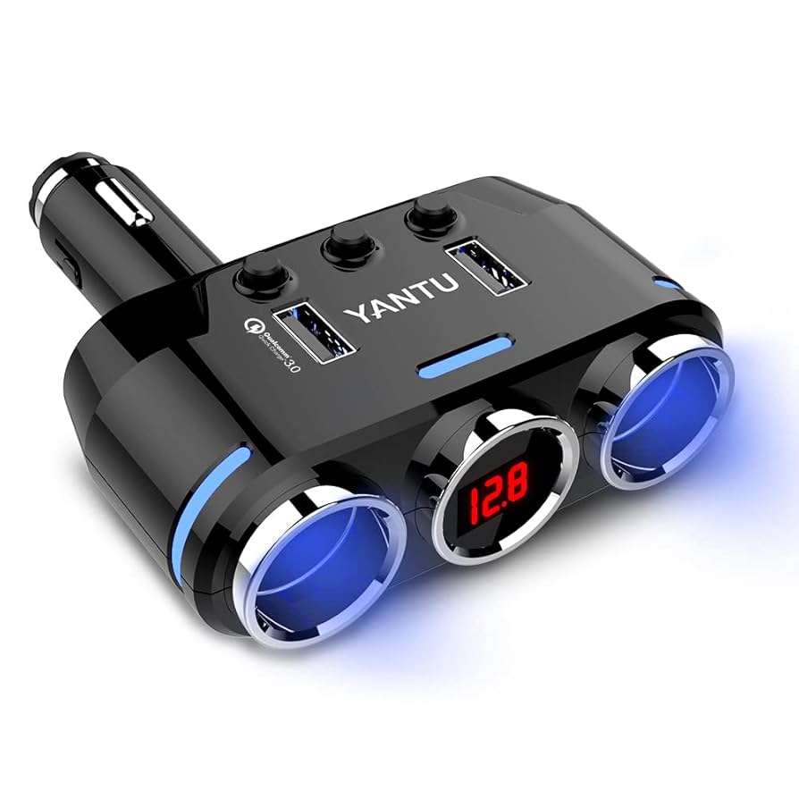 Amazon.co.jp: YANTU シガーソケット シガーライター分配器 2連